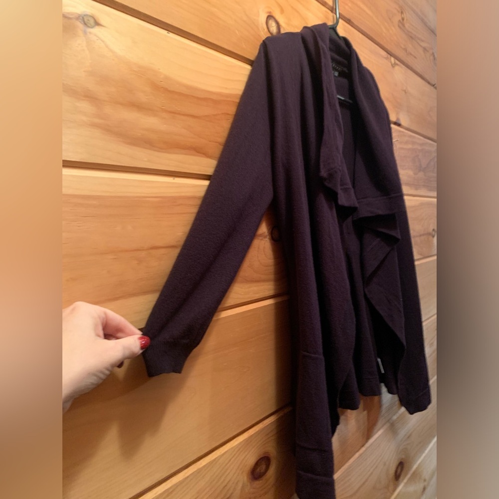 Theory Wool Blend, Drape Front, Open Cardigan Wit… - image 4